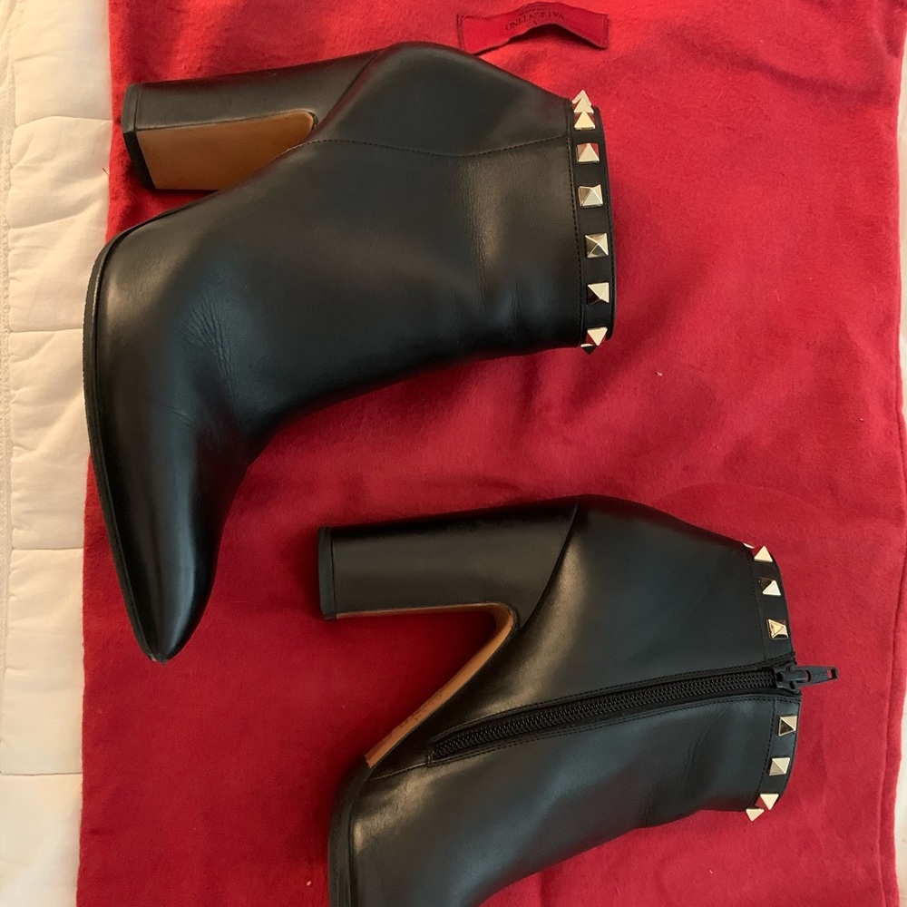 Valentino leather studded booties